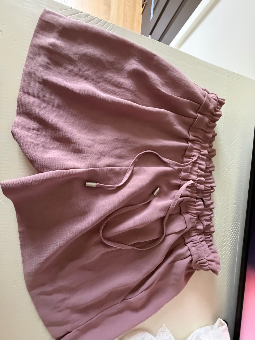 Lulu's Mauve Paperbag Waist Circle Skirt
